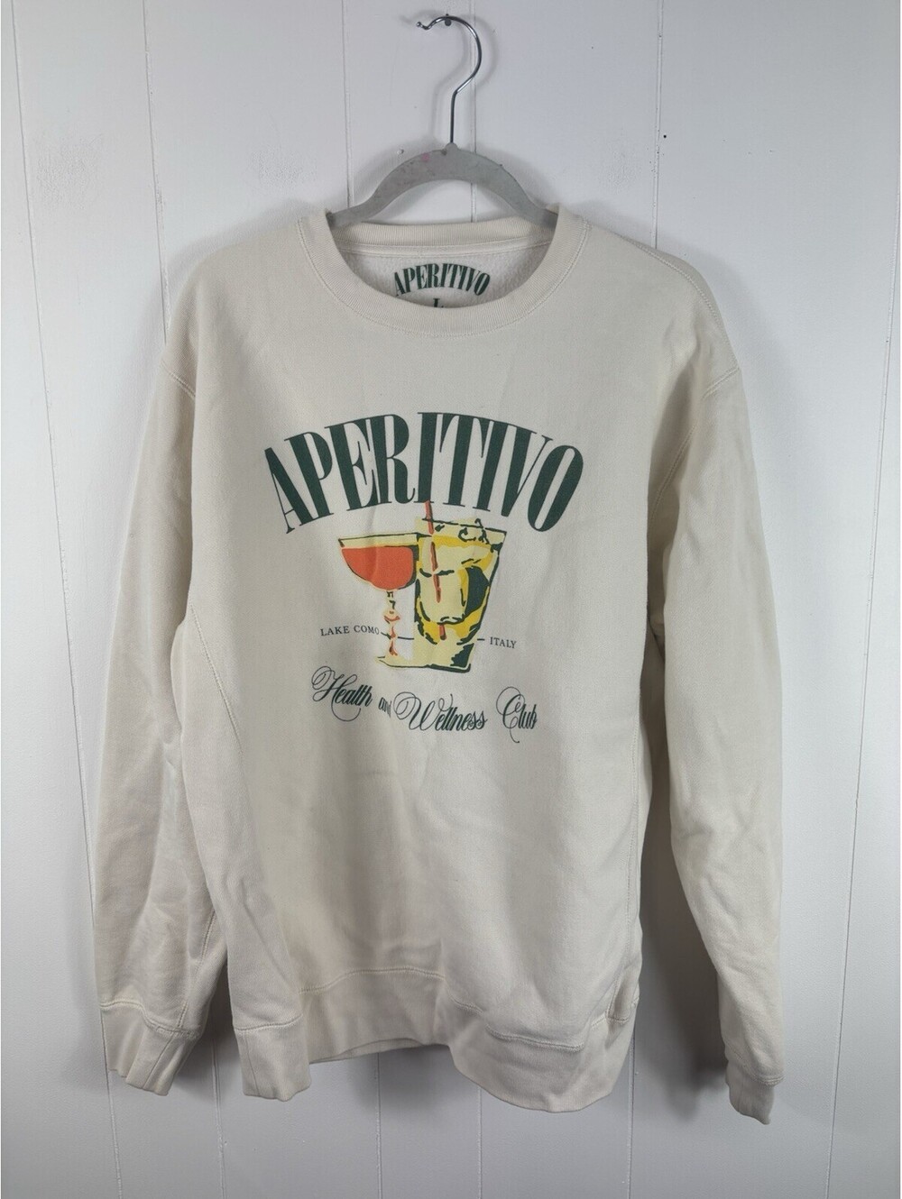 Aperitivo Cocktail Club Pullover Sweatshirt Unisex Size Large Lake Como